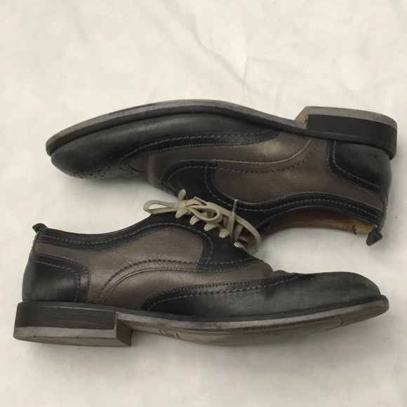 J and M grey and black dress shoes - Picture 3 of 10